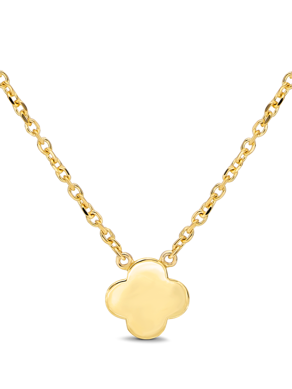 DEVATA 14K Gold Clover Chain Necklace