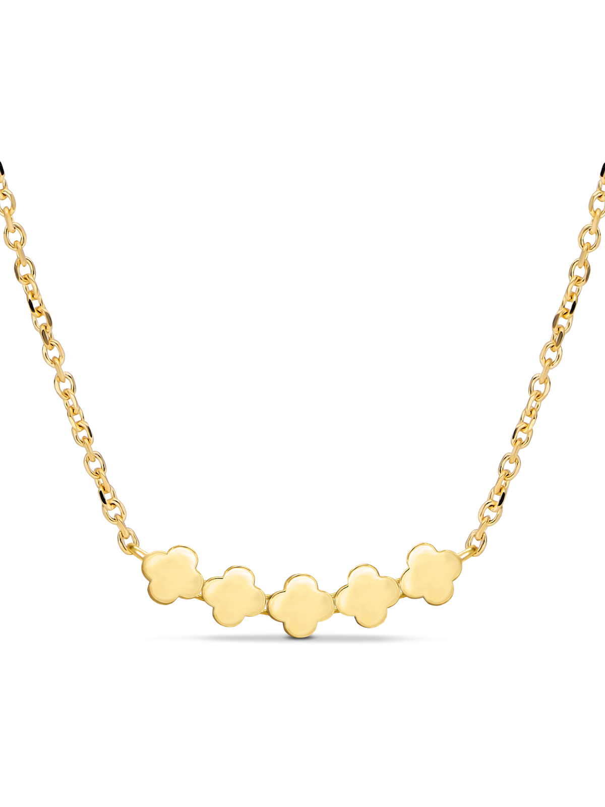 DEVATA 14K Gold Clover Chain Necklace