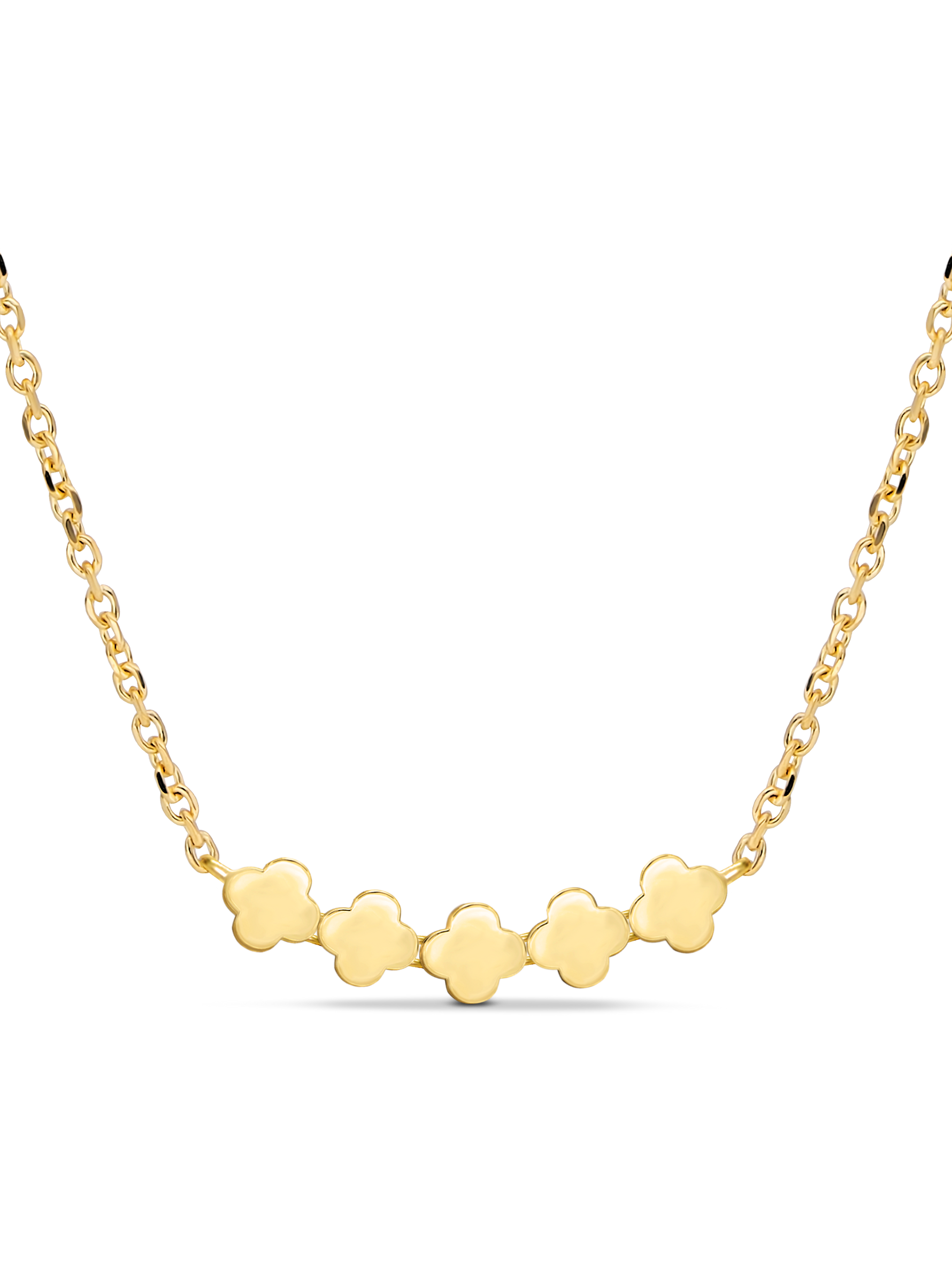 DEVATA 14K Gold Clover Chain Necklace
