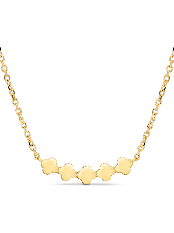 DEVATA 14K Gold Clover Chain Necklace