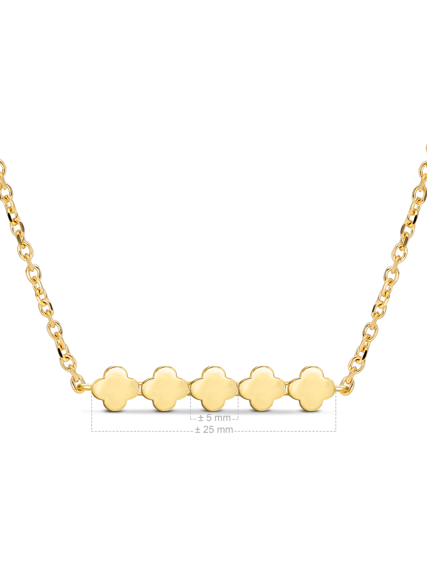 DEVATA 14K Gold Clover Chain Necklace