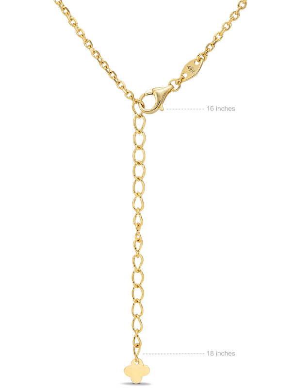 DEVATA 14K Gold Clover Chain Necklace