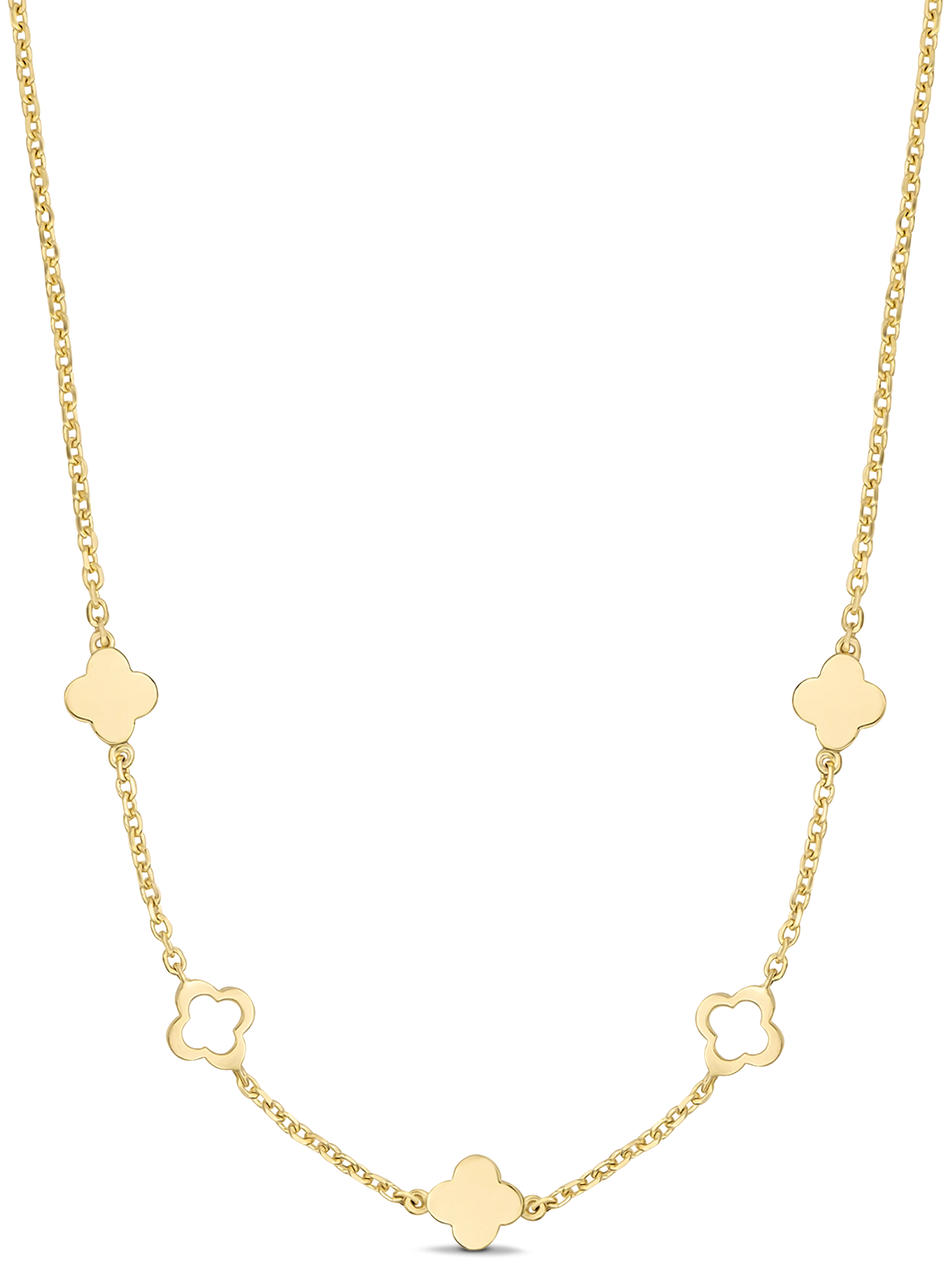 DEVATA Gold Clover Chain Necklace