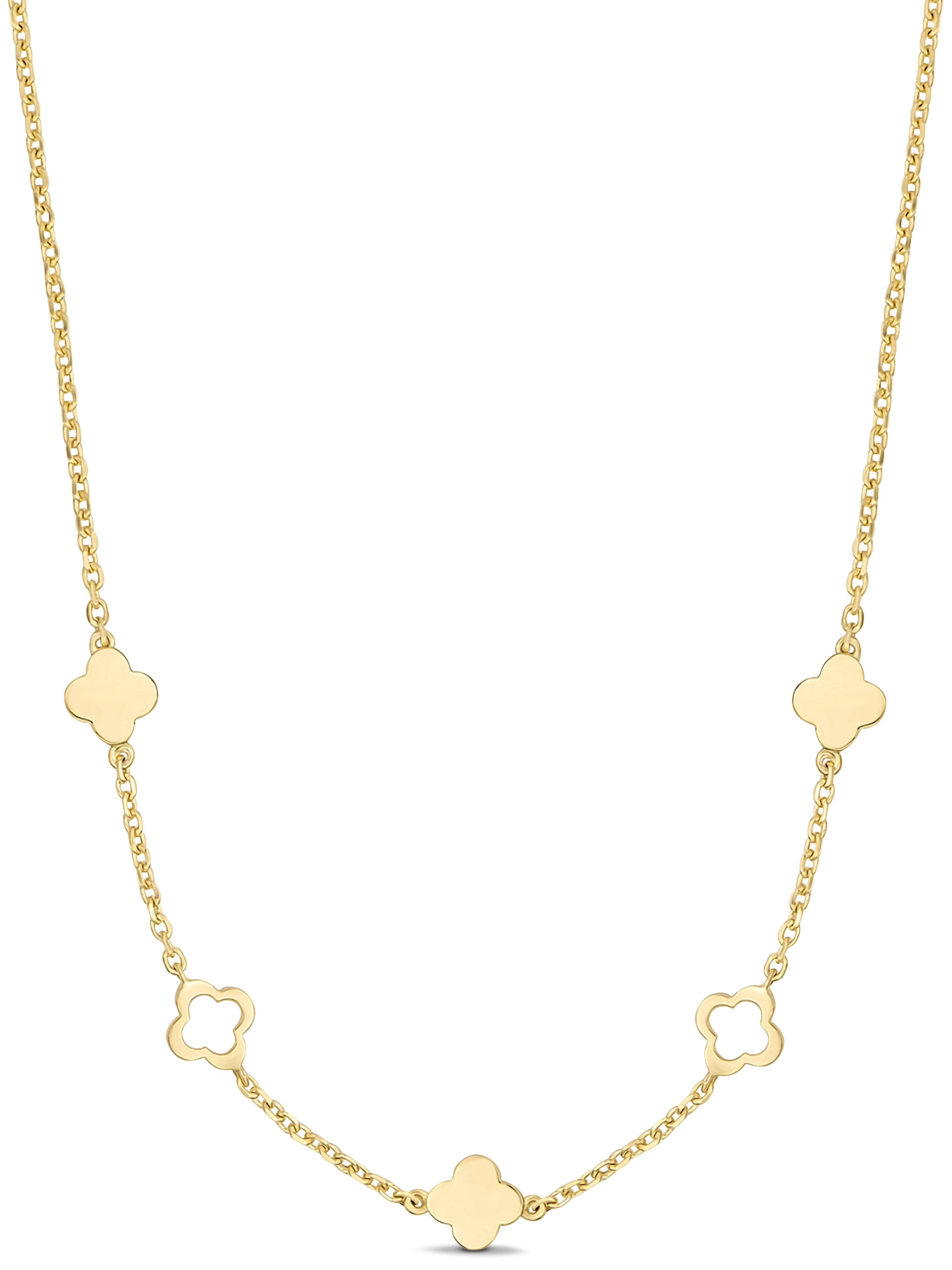 DEVATA Gold Clover Chain Necklace