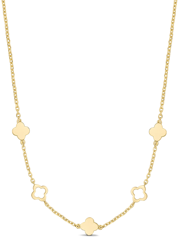 DEVATA Gold Clover Chain Necklace