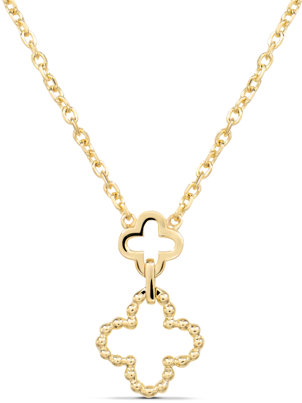 DEVATA Gold Clover Chain Necklace