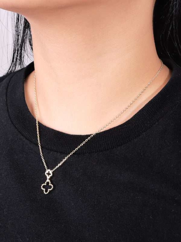 DEVATA Gold Clover Chain Necklace