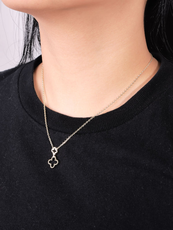 DEVATA Gold Clover Chain Necklace