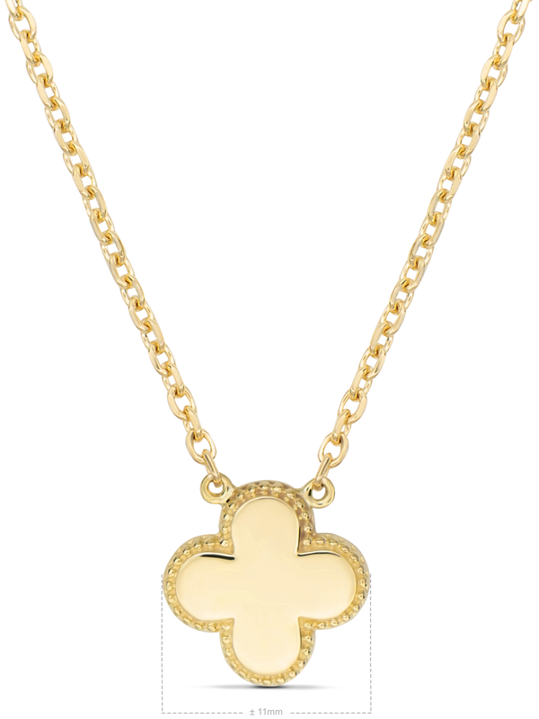 14K Gold Clover Chain Necklace