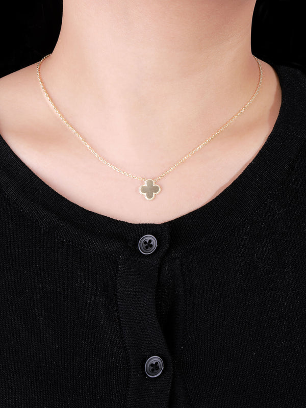 14K Gold Clover Chain Necklace