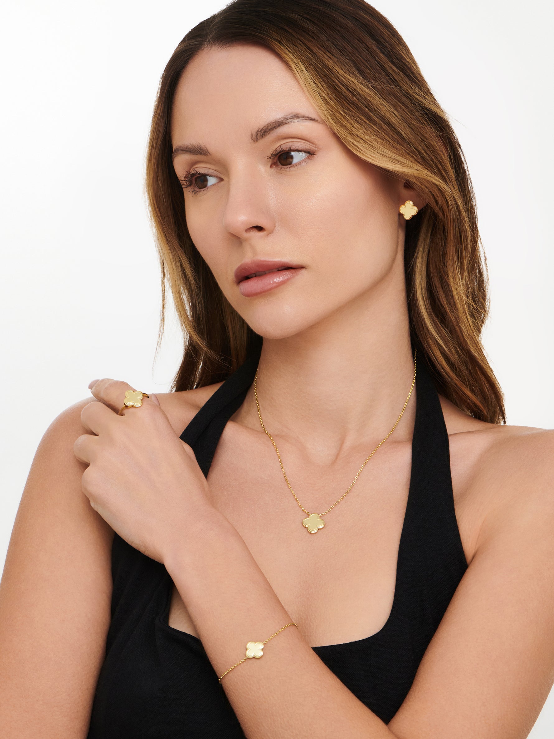 Clover Ring in Gold Plated Sterling Silver