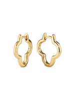 Gold Plated Sterling Silver Clover Hoop Earrings