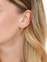 Gold Plated Sterling Silver Clover Hoop Earrings