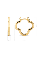 Gold Plated Sterling Silver Clover Hoop Earrings