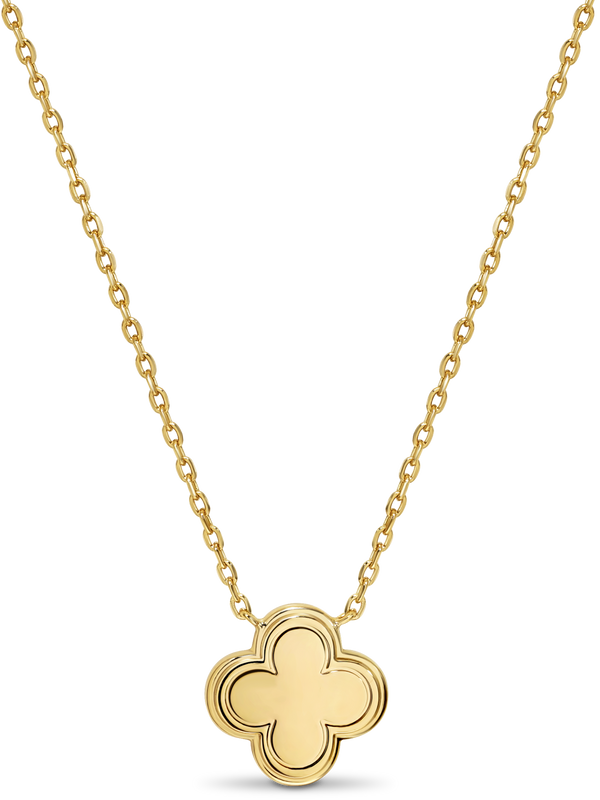 Contour-lined Clover Necklace
