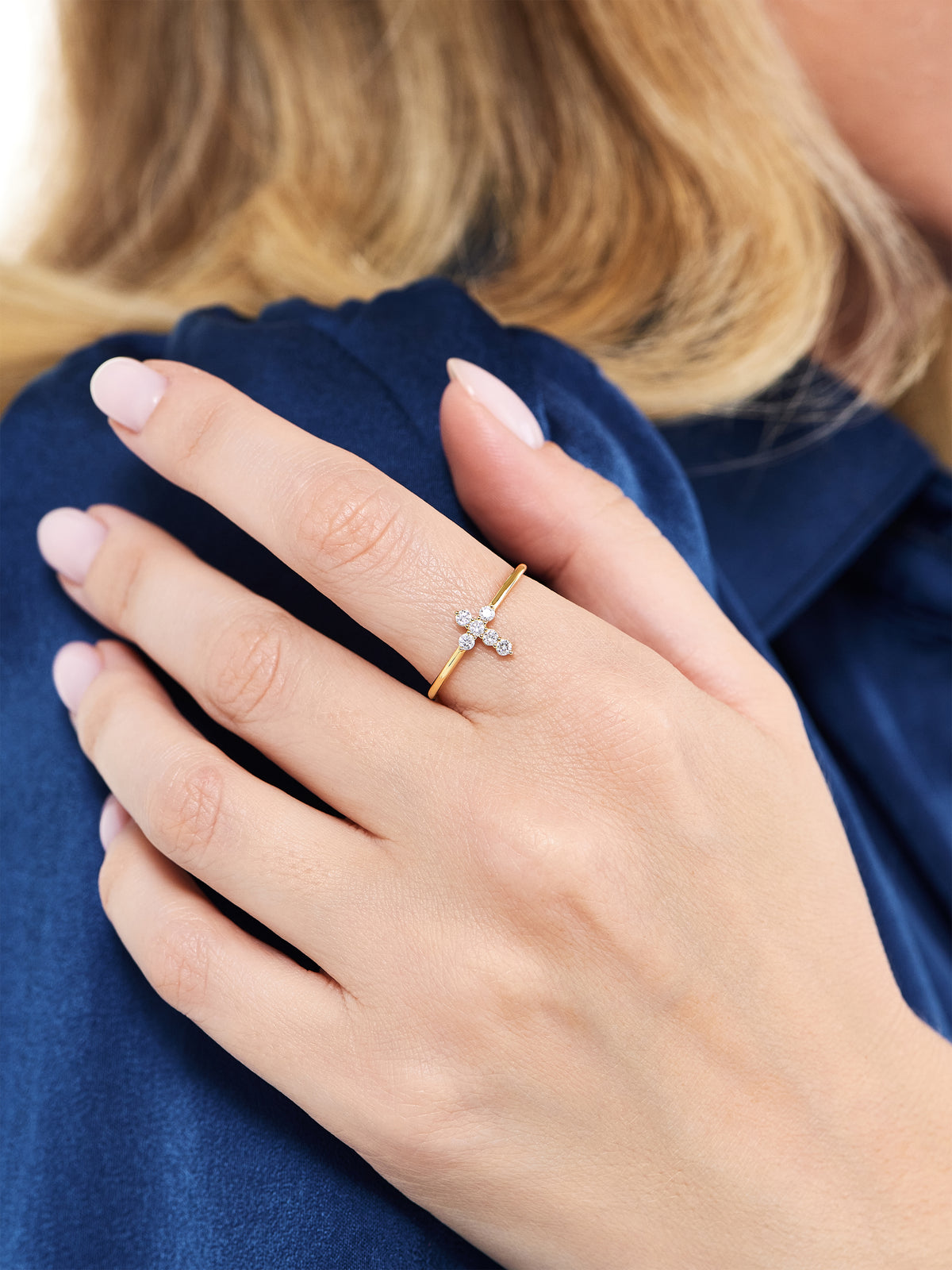Cross Lab Grown Diamond Ring in 14K Gold
