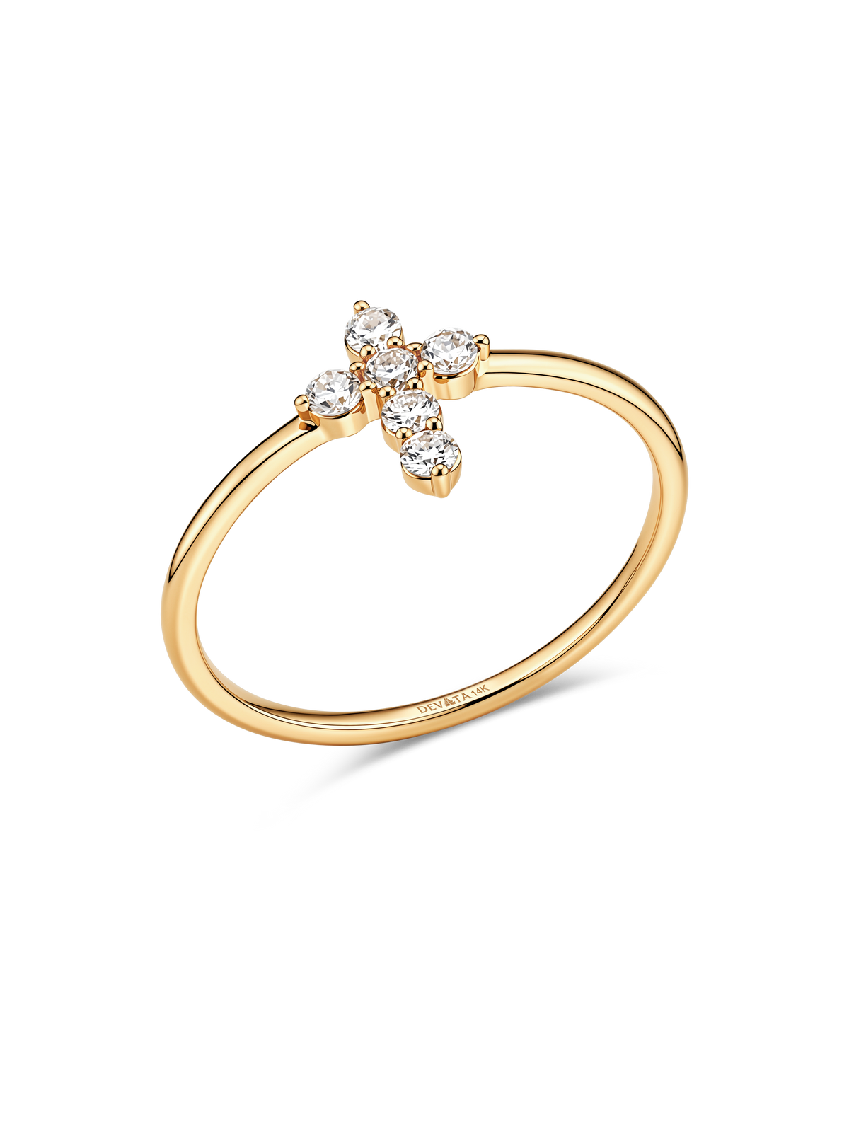 Cross Lab Grown Diamond Ring in 14K Gold