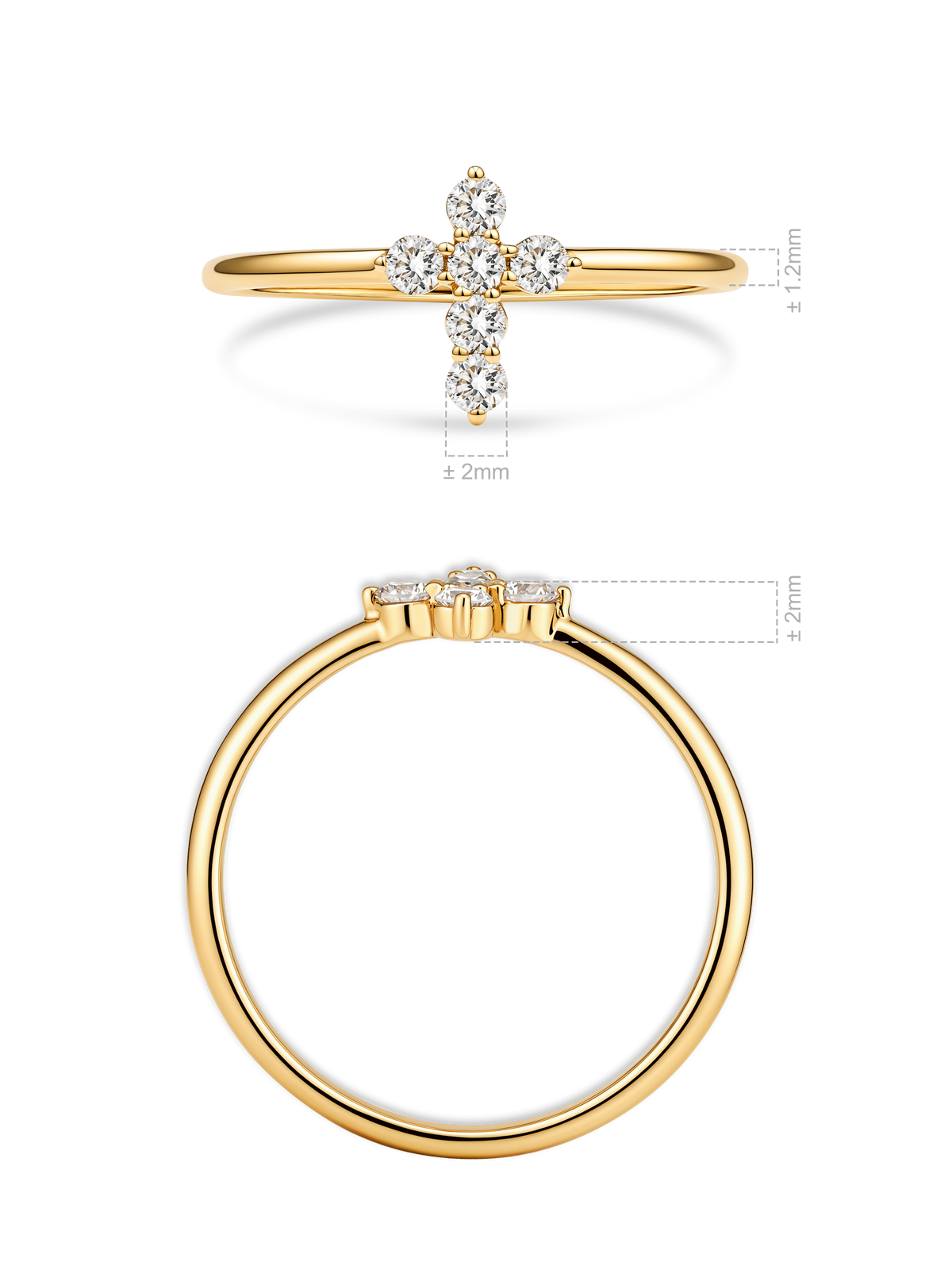 Cross Lab Grown Diamond Ring in 14K Gold