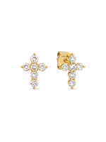 Cross Lab Grown Diamond Stud Earrings in 14K Gold