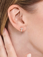 Cross Lab Grown Diamond Stud Earrings in 14K Gold