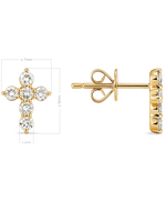 Cross Lab Grown Diamond Stud Earrings in 14K Gold