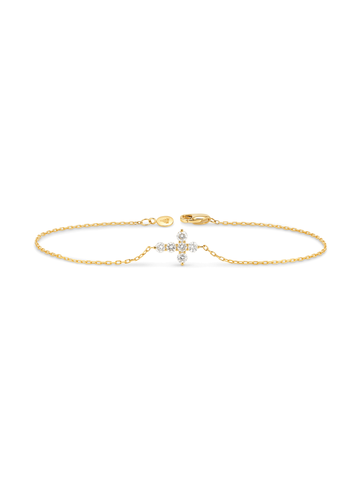 Cross Lab Grown Diamond Chain Bracelet in 14K Gold