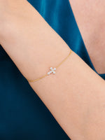 Cross Lab Grown Diamond Chain Bracelet in 14K Gold