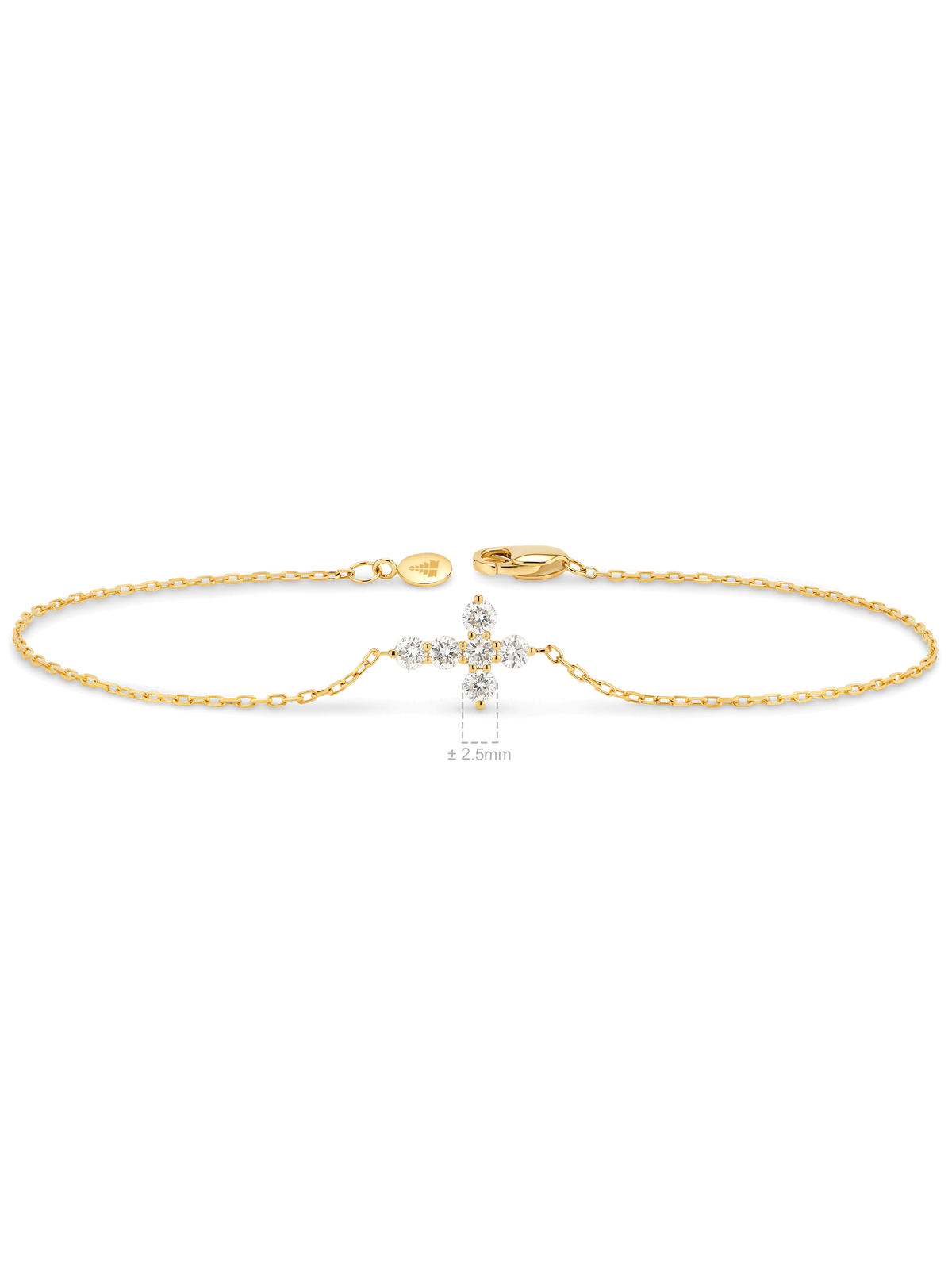 Cross Lab Grown Diamond Chain Bracelet in 14K Gold