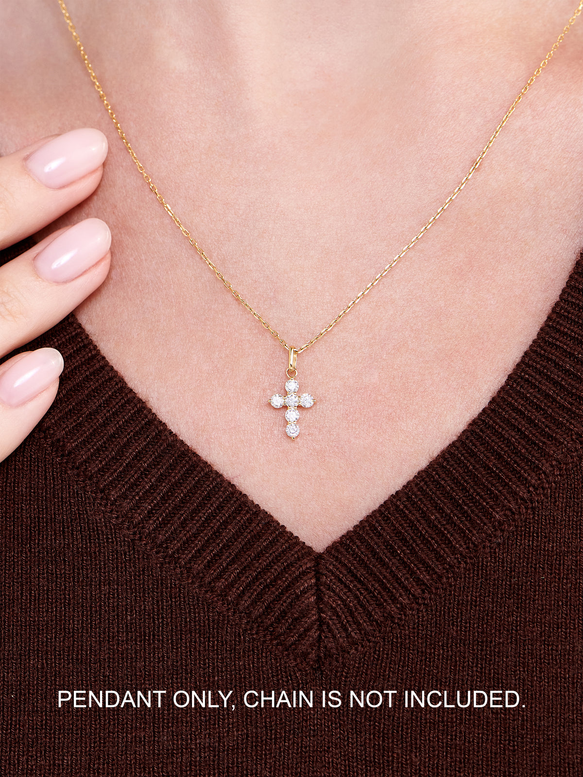 Cross Lab Grown Diamond Pendant in 14K Gold