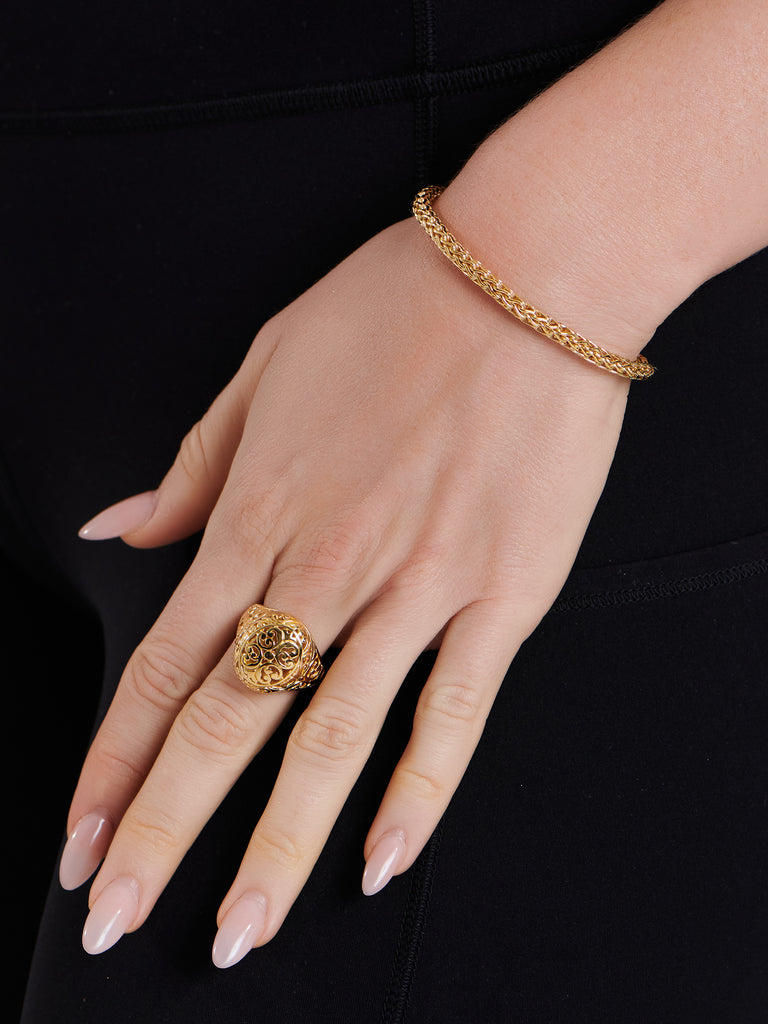 DEVATA Bali Dragon Bone Chain Bracelet Gold Plated Sterling Silver