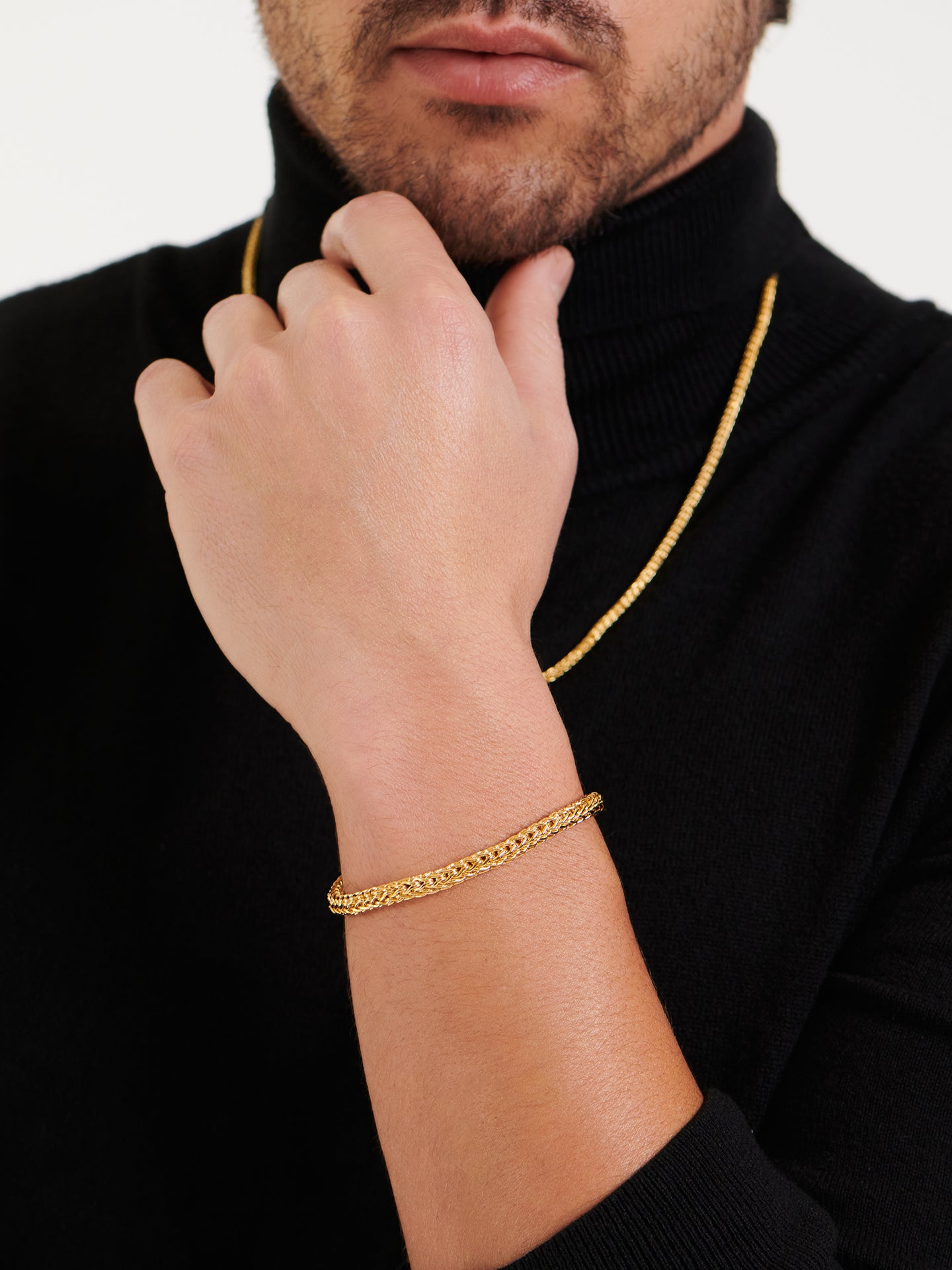 DEVATA Bali Dragon Bone Chain Bracelet Gold Plated Sterling Silver