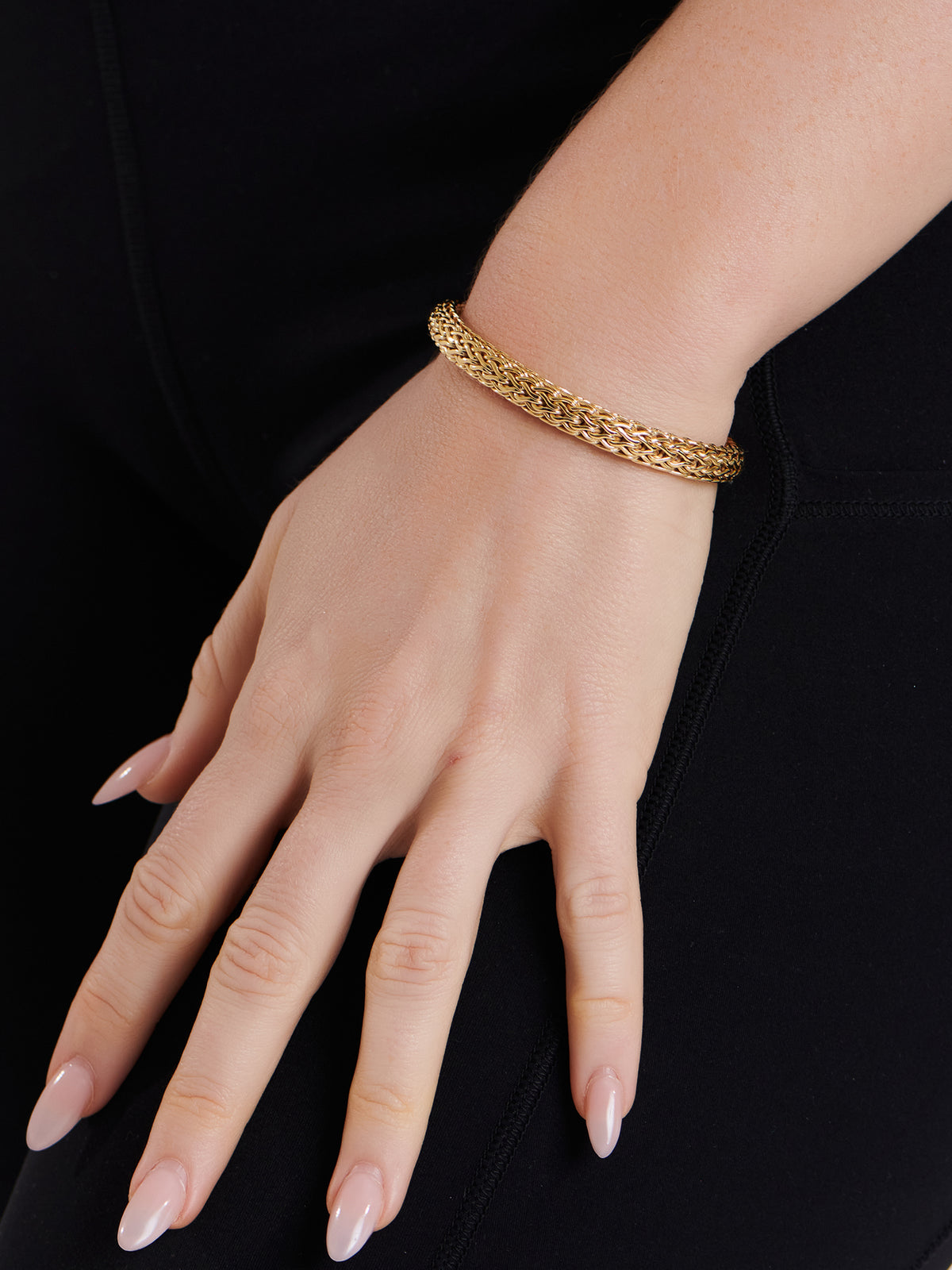 DEVATA Bali Dragon Bone Chain Bracelet Gold Plated Sterling Silver