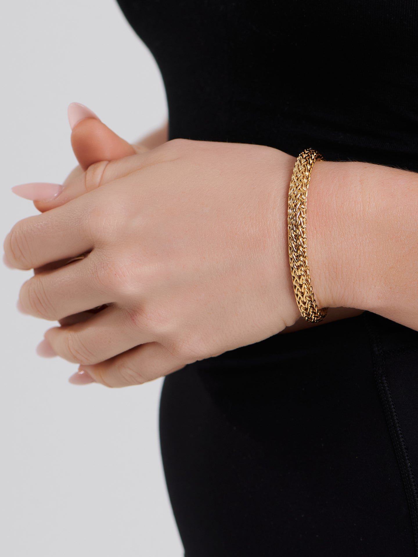 DEVATA Bali Dragon Bone Chain Bracelet Gold Plated Sterling Silver