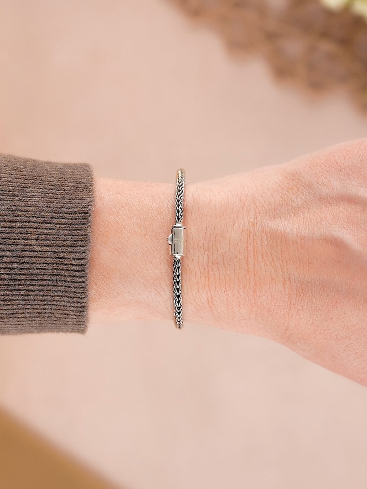 DEVATA Bali Dragon Bone Chain Bracelet Sterling Silver