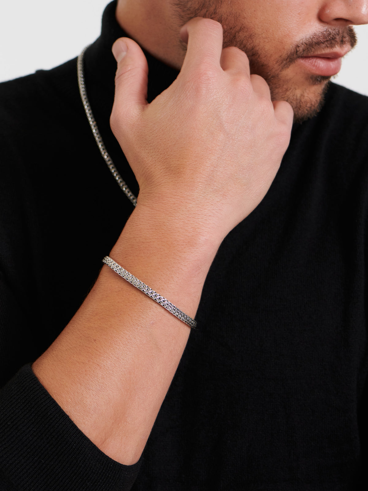 DEVATA Bali Dragon Bone Chain Bracelet Sterling Silver