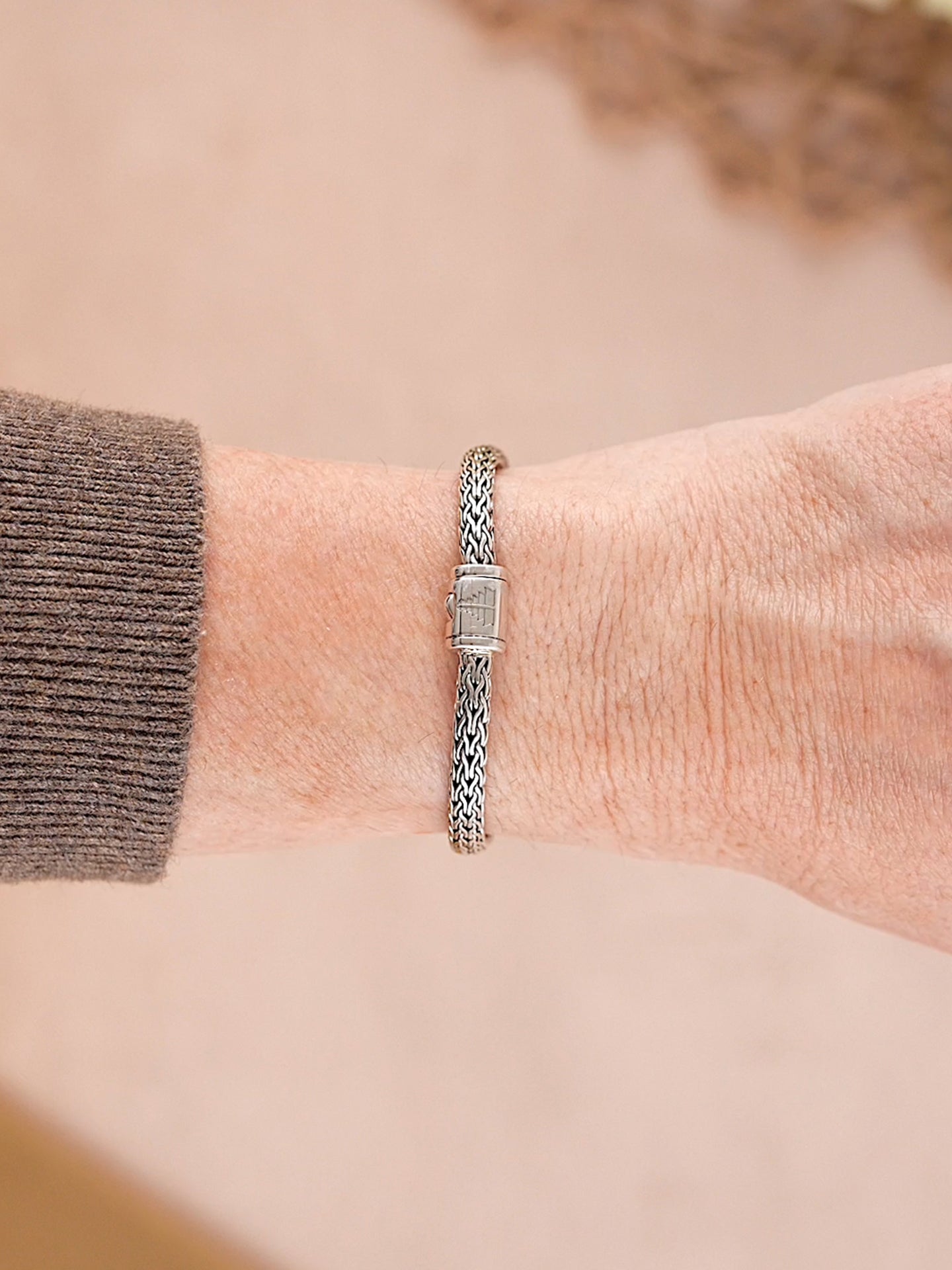 DEVATA Bali Dragon Bone Chain Bracelet Sterling Silver