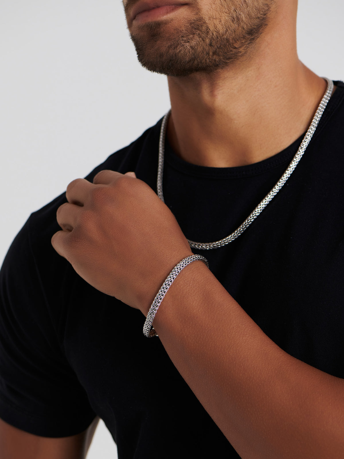 DEVATA Bali Dragon Bone Chain Bracelet Sterling Silver