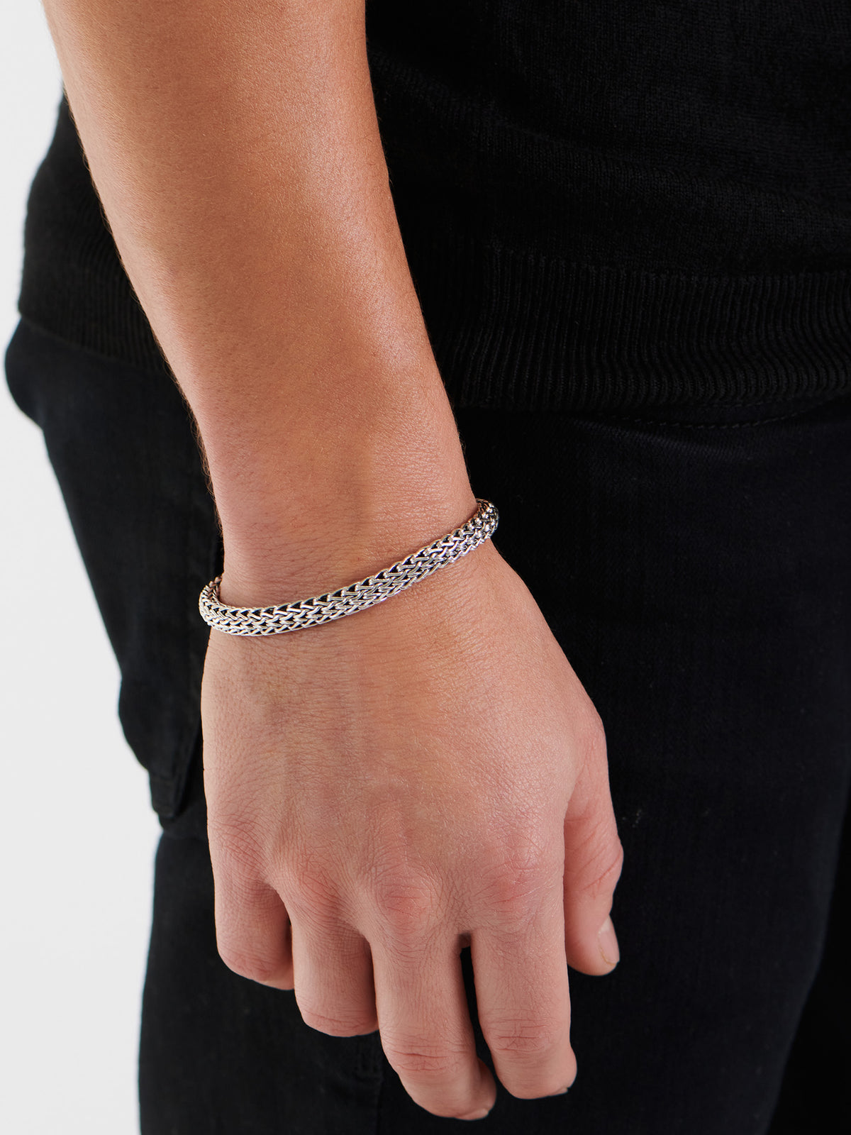 DEVATA Bali Dragon Bone Chain Bracelet Sterling Silver