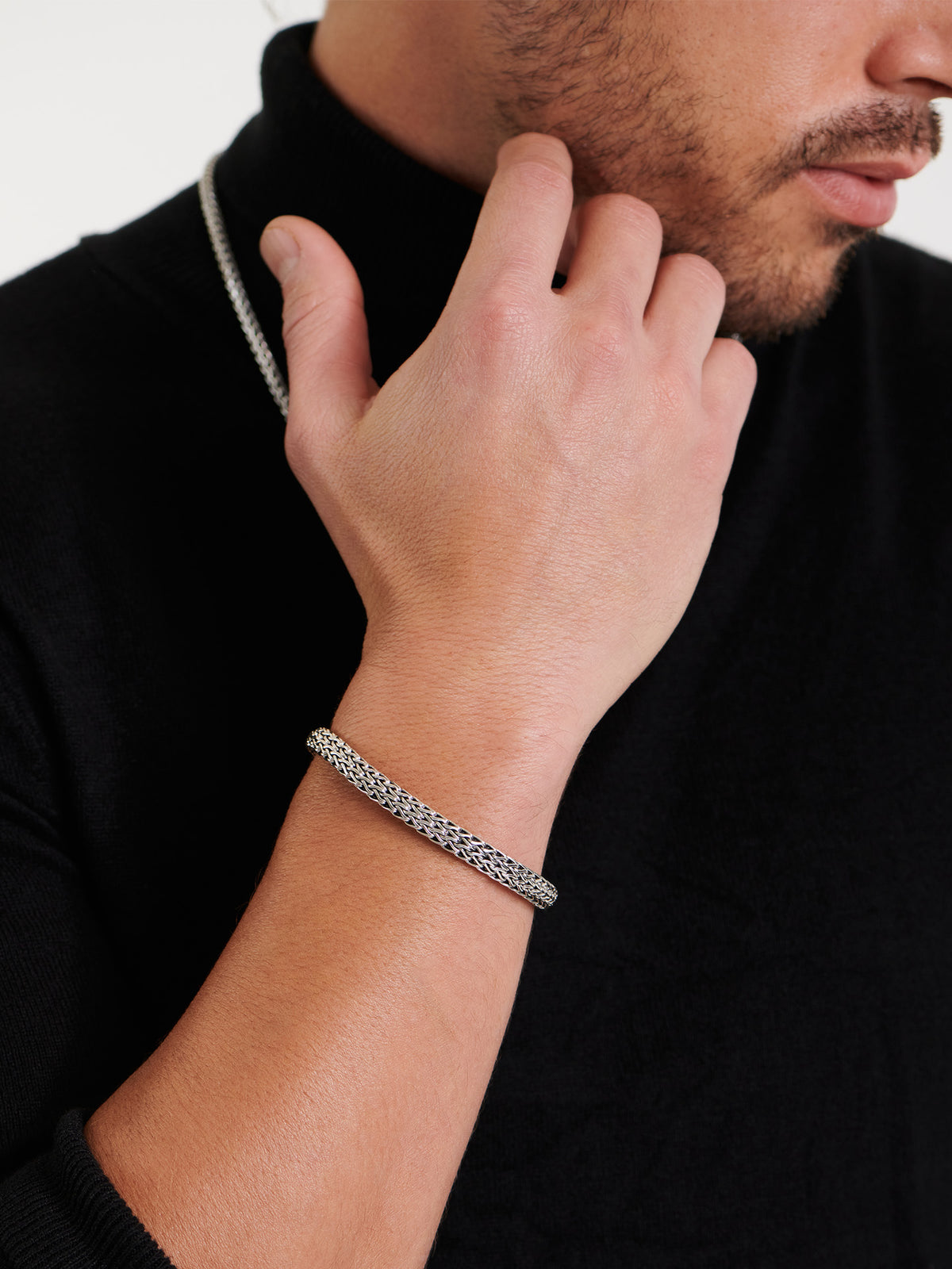 DEVATA Bali Dragon Bone Chain Bracelet Sterling Silver