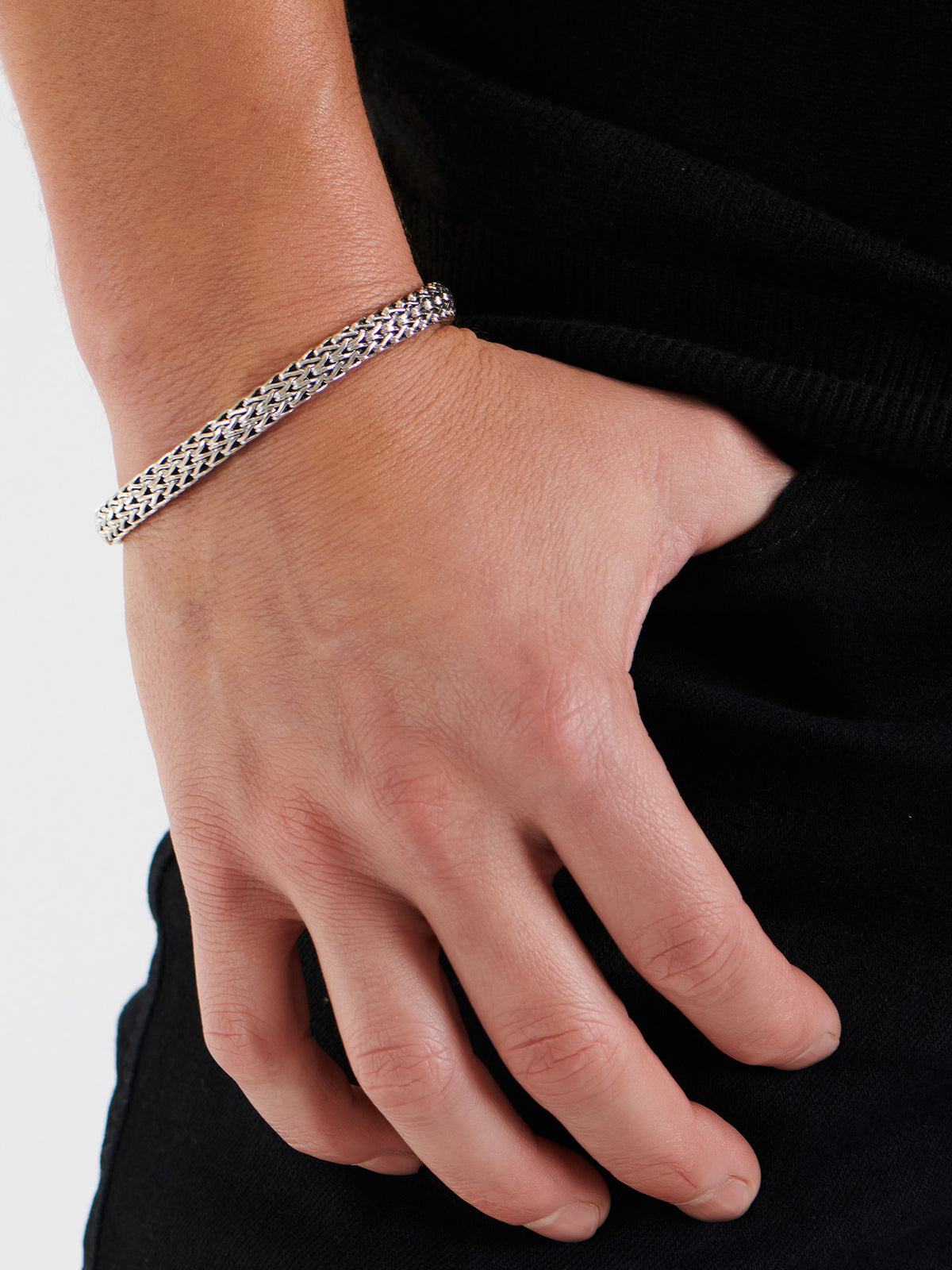 DEVATA Bali Dragon Bone Chain Bracelet Sterling Silver