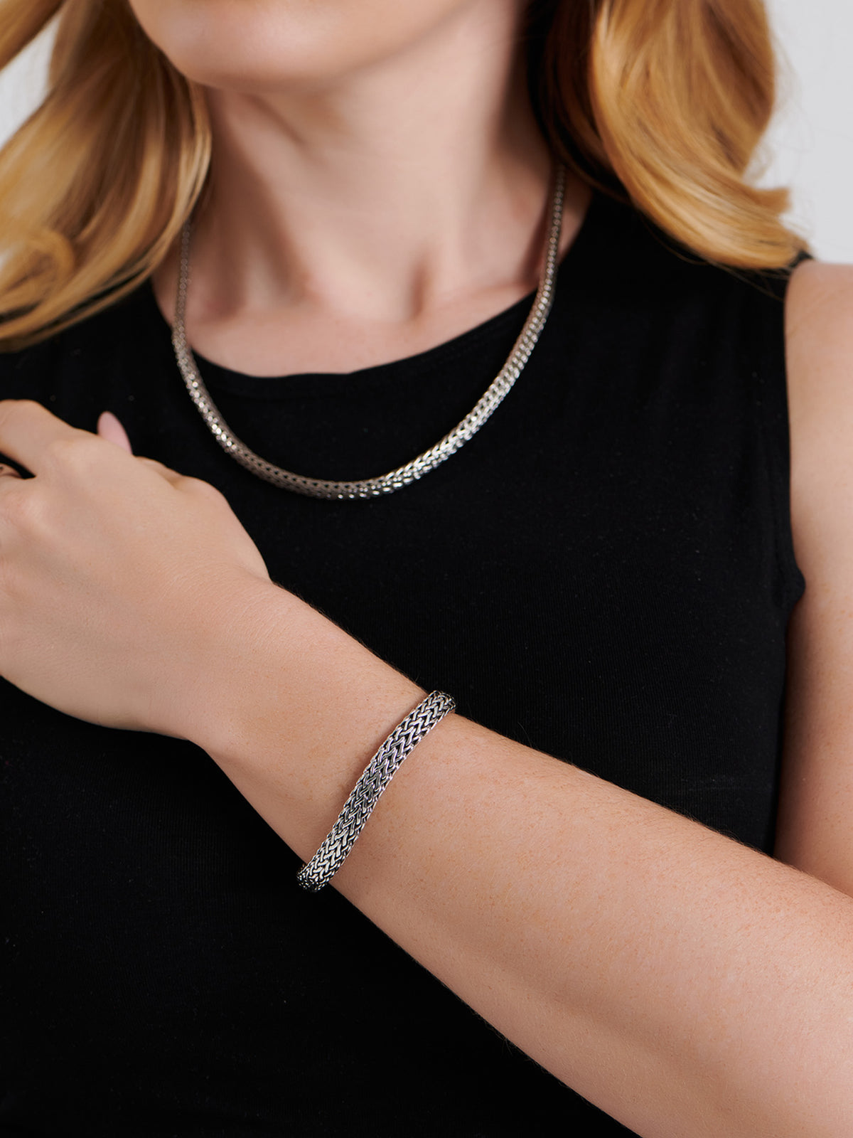 DEVATA Bali Dragon Bone Chain Bracelet Sterling Silver