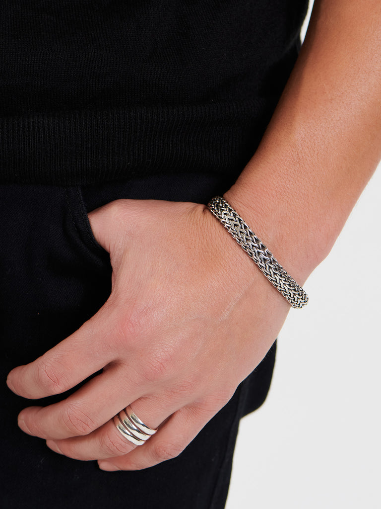DEVATA Bali Dragon Bone Chain Bracelet Sterling Silver