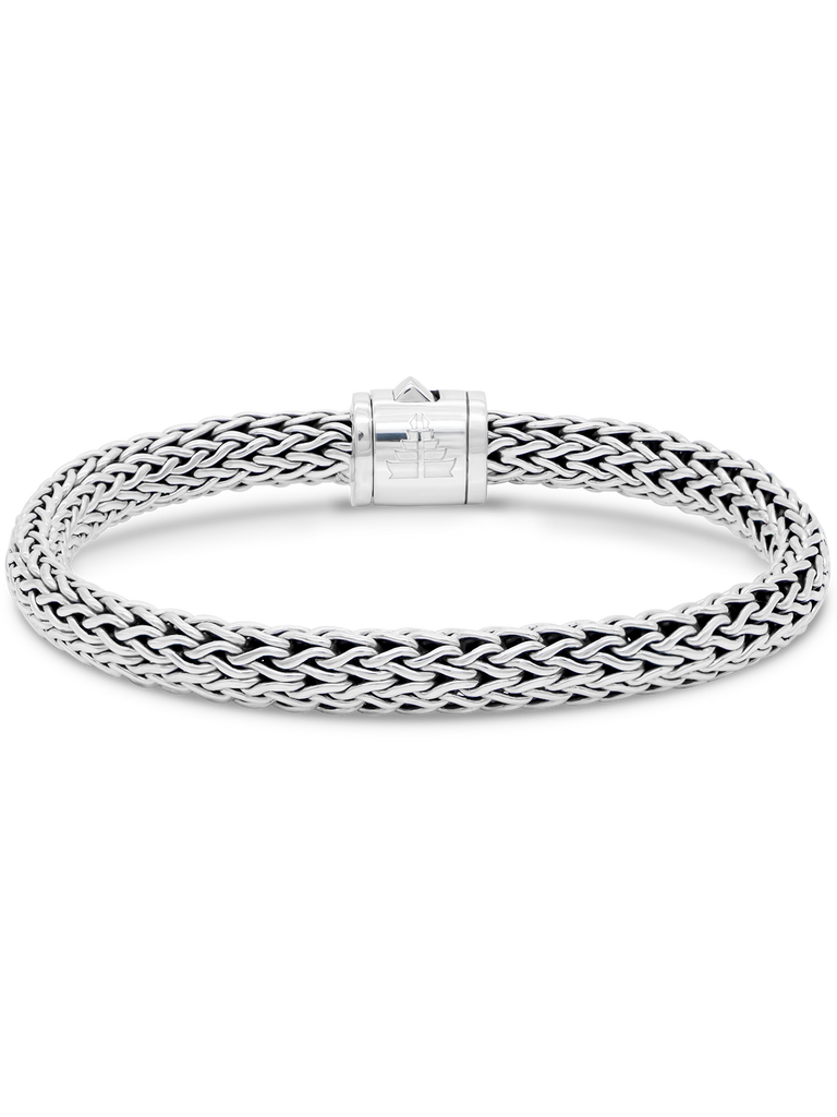 DEVATA Bali Dragon Bone Chain Bracelet Sterling Silver Amethyst