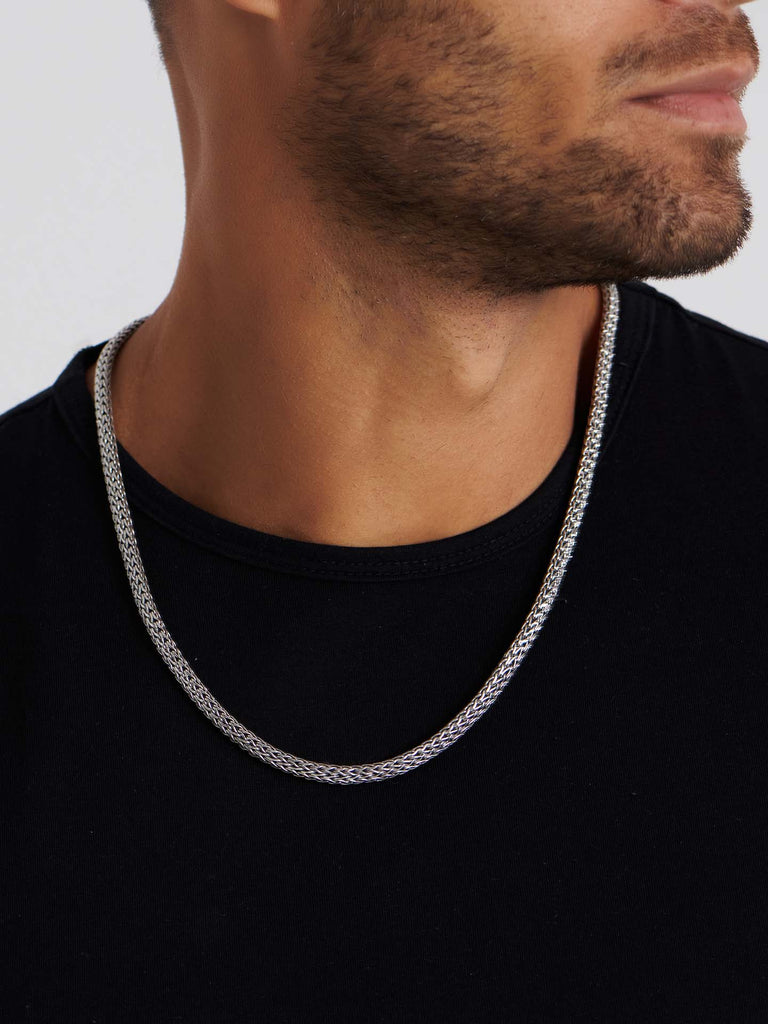 DEVATA Bali Dragon Bone Chain Necklace Sterling Silver