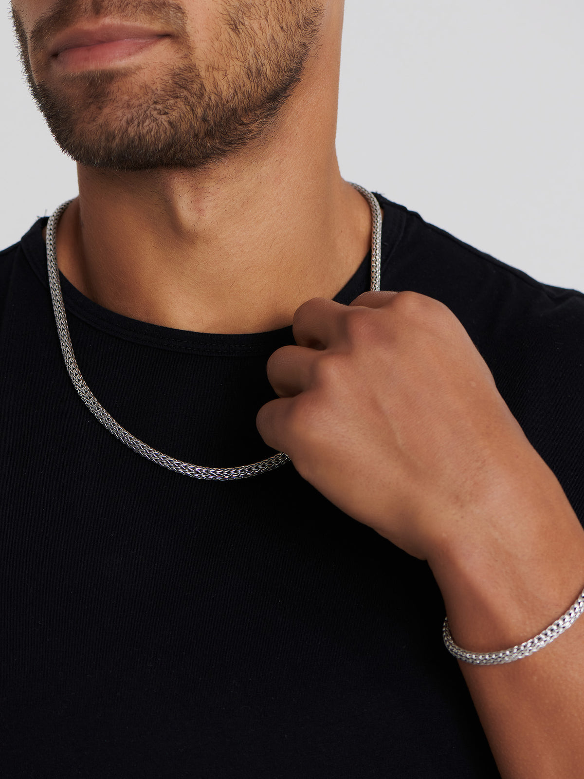 DEVATA Bali Dragon Bone Chain Necklace Sterling Silver