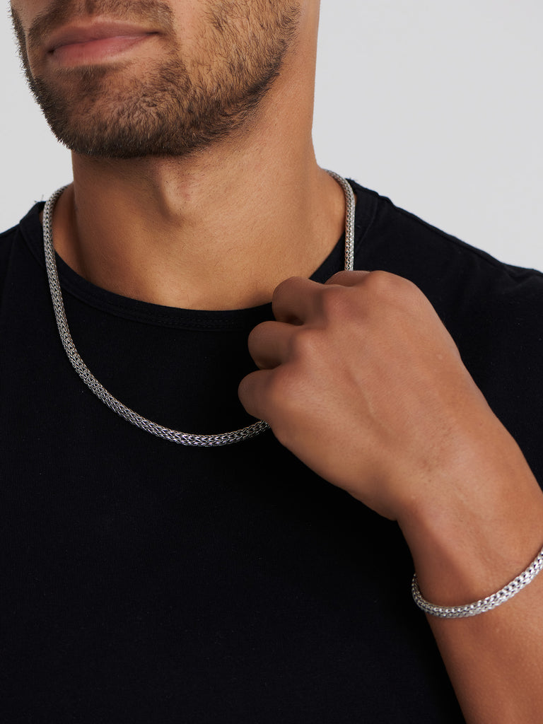DEVATA Bali Dragon Bone Chain Necklace Sterling Silver