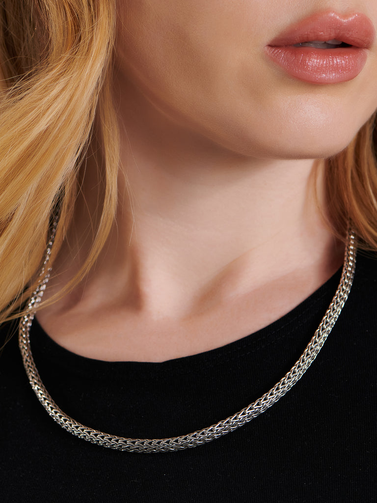 DEVATA Bali Dragon Bone Chain Necklace Sterling Silver