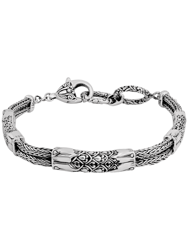 DEVATA Bali Dragon Bone Chain Sterling Silver Bracelet