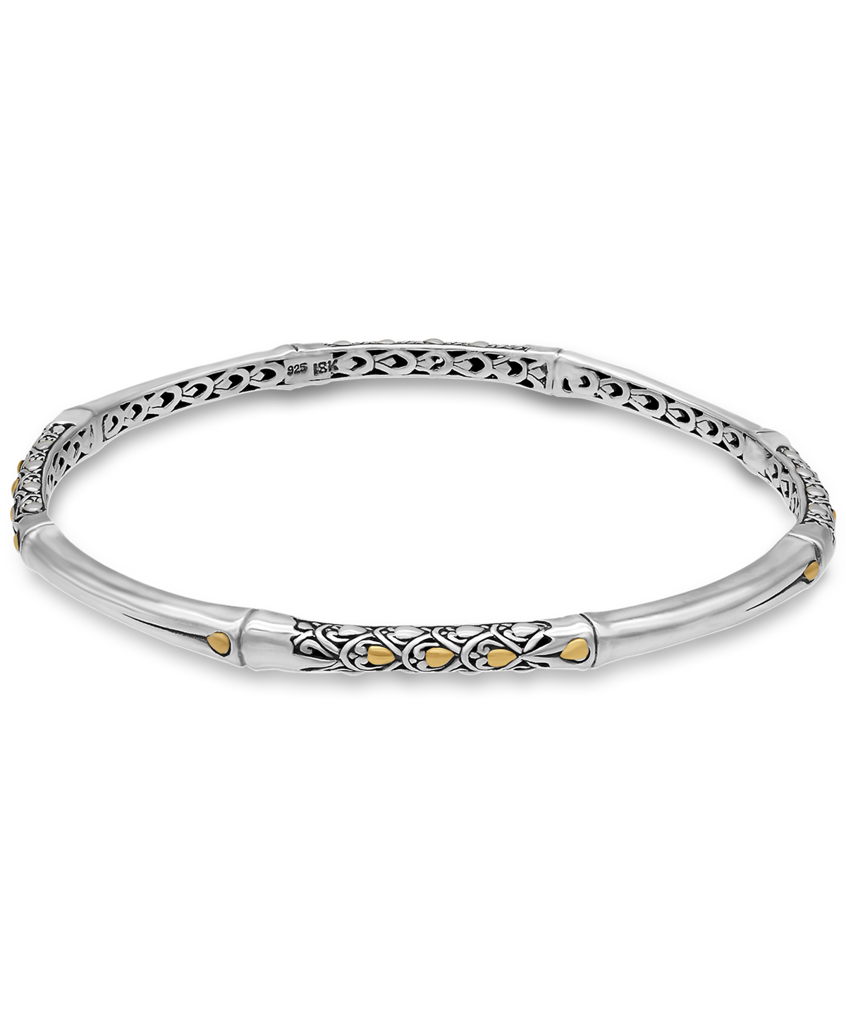 DEVATA Bali Gold Accent Sterling Silver Bangle Bracelet