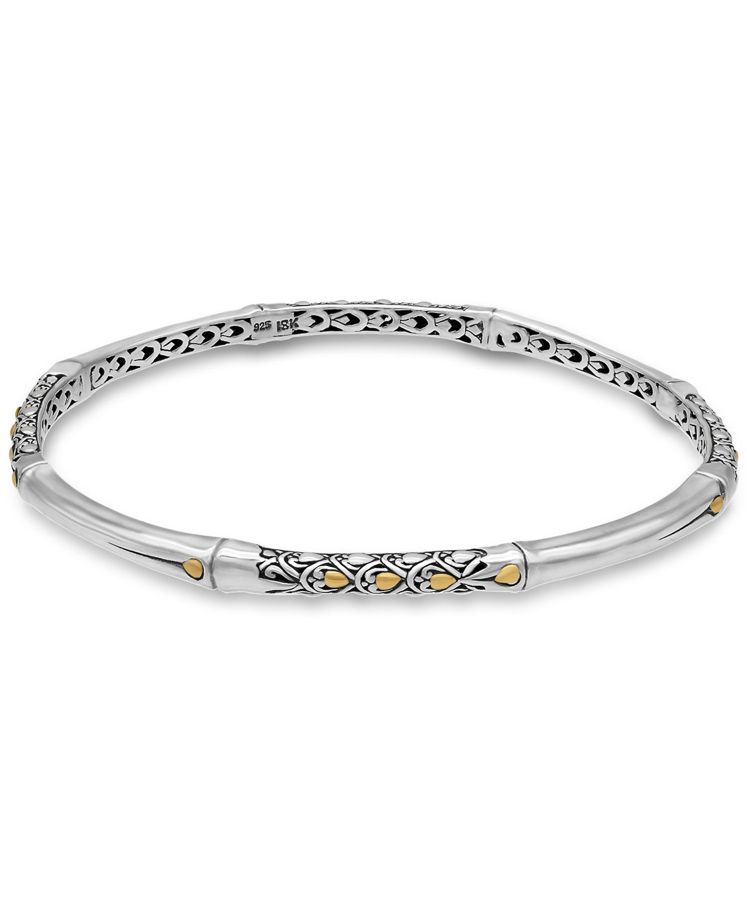 DEVATA Bali Gold Accent Sterling Silver Bangle Bracelet